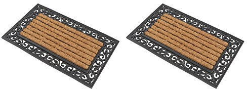 Kai Wiechmann Premium Fußmatte Gummi und Kokos eckig 2er Set 76 x 46 cm
