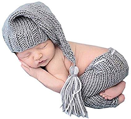 Matissa Neugeborene Fotografie Prop Baby Kostüm niedlich Crochet Strickmütze Cap Mädchen Jungen Windel Schuhe