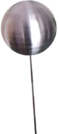 Jürgen Bocker Garten-Ambiente Gartenstecker Rosenkugel 20 cm mit Stab 80 cm aus Edelstahl matt gebürstet