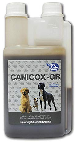 NutriLabs Canicox®-GR Nahrungsergänzung für Senioren-Hunde 500 ml - Nahrungsergänzung für Senioren-Hunde mit MSM, Chondroitin, Glucosamin, Ginseng u.v.m. - Gesundheitsprodukte für Hunde