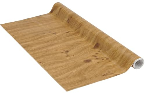 Klebefolie Perfect Fix® Eiche Astig, Holzfolie, Dekofolie, Möbelfolie, Tapeten, selbstklebende Folie, ohne Phthalate, keine Luftblasen, Natur-Holzoptik, 90cm x 2,1m, Stärke: 0,15 mm, Venilia 54307