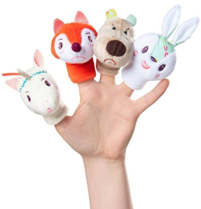 Lilliputiens 83104 Fingerpuppen aus Plüsch, 4-teilig, ab 12 Monaten