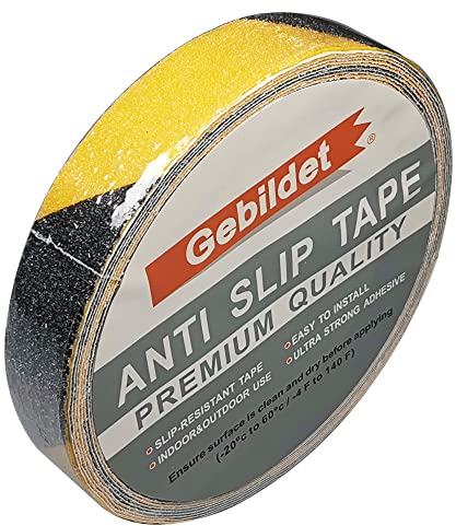 Gebildet Antislip Selbstklebend Band, Antirutsch Klebeband,Grip Tape Sicherheitsband fur Treppen/Schritte (2.5cm × 10m,Schwarz & Gelb)