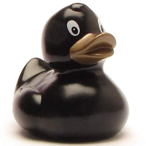 Duckshop Sara - Anatra da bagno, colore: Nero metallizzato, L 9 cm