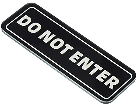 PATIKIL Do Not Enter Cartello, Acrilico 6x2 Auto Adesivo Porta Informazioni Cartello Adesivo Simbolo per Ufficio Casa Lavoro, Nero