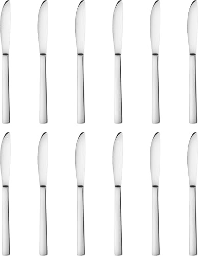 New Star Foodservice Windsor Pattern 18/0 Stainless Steel Dinner Knife, 8.2-Inch, Set of 12, Commercial Grade