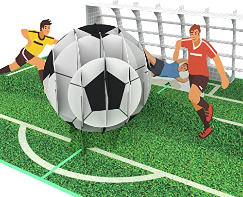 MOKIO® Pop-Up Karte – Fußball – 3D Grußkarte zum Geburtstag, Geburtstagskarte für Fußballfans