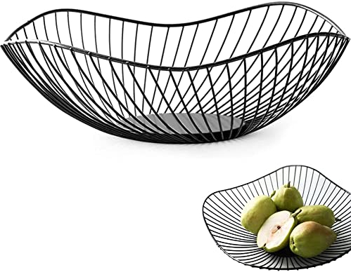 Obstkörbe Gold Metall, Obstkorb Aus Eisen, Obstschalen im Wohnzimmer, Brotkorb Obstschale Metall, Hohler Obstkorb, Fruit Basket, Korb Schale Deko Aufbewahrung Für Obst Gemüse Snacks Und Brot (B)