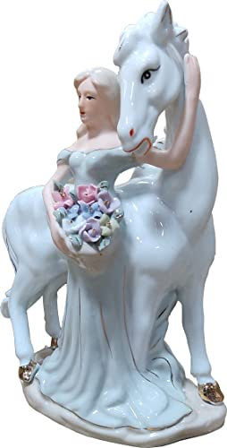 Porzellanfigur Frau und Pferd (Frau und Pferd)