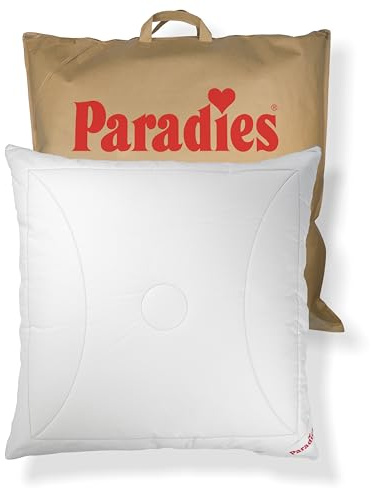PARADIES Kopfkissen 80x80 cm mit versteppter Hülle - Softy Top Duett Plus | Mit Reißverschluss, Füllmenge anpassbar, Separat waschbarer Außenhülle, Kissen 80x80, Made in Germany