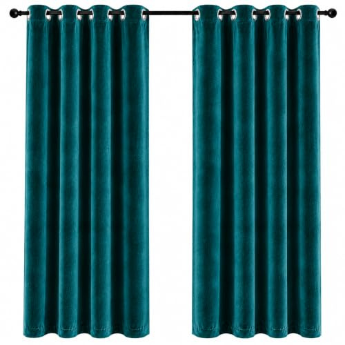 Cleanlevel Samtvorhang 140x245 cm – Blickdichter Vorhang mit Ösen - Hochwertiger Vorhang Blickdicht mit Hitzeschutz & Kälteschutz (1 Stück)