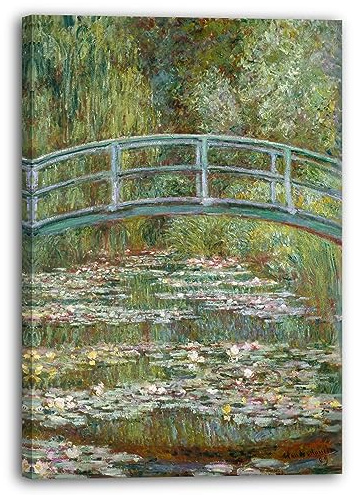 Leinwandbild (30x40cm) Claude Monet: japanische Brücke über den Seerosenteich (1899), Leinwand auf Keilrahmen gespannt und fertig zum Aufhängen, hochwertiger Kunstdruck aus deutscher Produktion