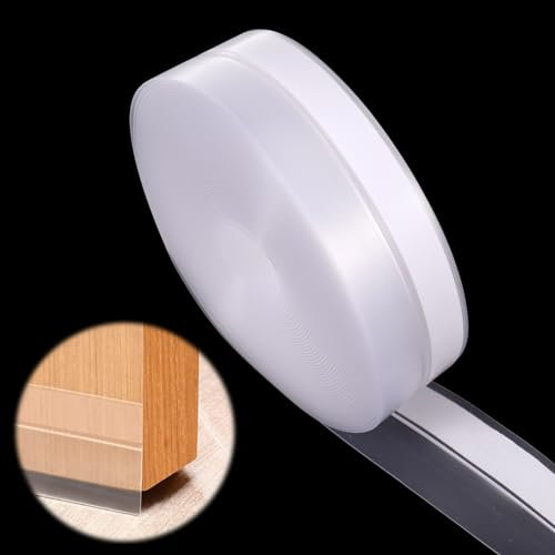 Silicone Seal Strip, Transparent, Self-Adhesive, Weatherproof, Soundproof, Insect Proof (25mm x 8m) for Gaps, Window and Shower Door