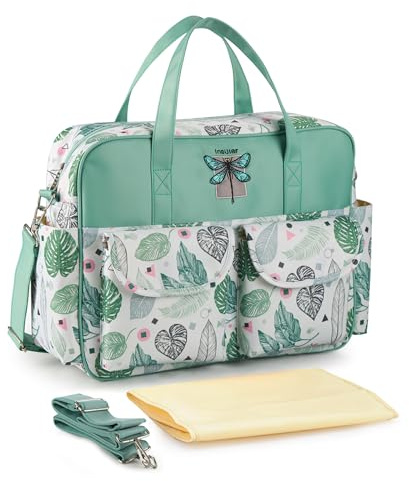 SONARIN Leichte Große Kapazität Baby Wickeltasche,Wasserdicht Reise Wickeltasche Umhängetasche Tragetasche Henkeltaschen Babytasche mit Schultergurte & Wickelunterlage