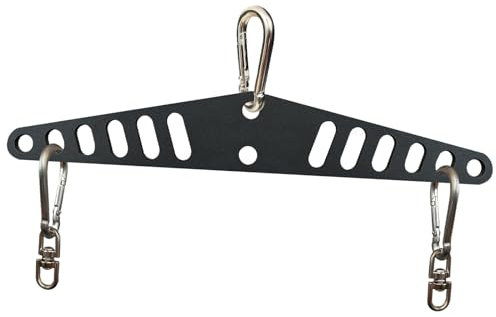 LOVIVER LAT Pull Down T Bar Double to Single D Handle Spreader Bar Cable Row Attachments for Pulley System Adaptor Belt Gym Crossover