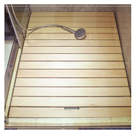 Bambus-Badematte,Bambus-Duckbrett-Badematte,Bambusholz-Badematten für Badezimmer,rutschfeste Badematte,Holzteppich für Duschwanne,Spa-und Saunaböden,individuell anpassbar,85 x 90 cm