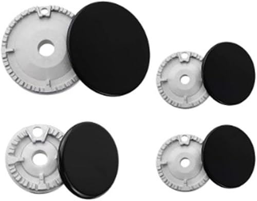 Ofenherd-Gasbrenner-Kronen- Und Flammenabdeckungs-Set, Gasherdabdeckung Aus Metall, Passend Für Alle Gasherdbrenner Zwischen Den Größen (flat,4 pieces)
