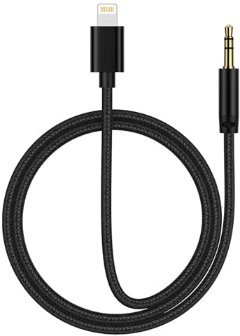 Auto Aux Kabel für iPhone 3,5mm Klinke mit Lightning, HiFi Audio für iPhone 14/14 Pro/14 Pro Max/14 Plus/13/12/11/SE/XS/XR/X/8, Kompatibel mit Auto/Kopfhörer/Lautsprecher 1M
