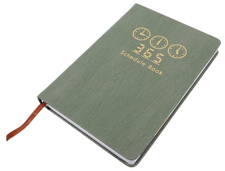 NUOBESTY Planner Notebook Tagesplaner Taschenkalender Kompakt Portabel Notizbuch Für Arbeit Memo Büro Schule Familie Geschenk Grün