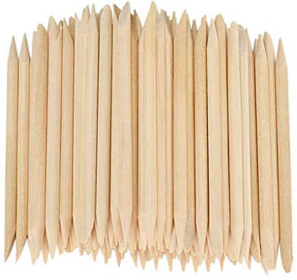 100 bastoncini di legno per rimuovere cuticole, manicure, pedicure, nail art