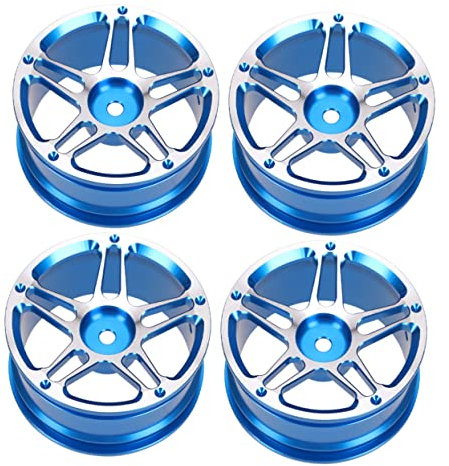 PHENOFICE 1:10 Rc Auto Zubehör 4 Stück Metallnabe 1,9 Zoll Drift Crawler Racing Teile Blau Hoch Verschleißfest Leicht Installieren Geeignet Für Rc Fahrzeuge