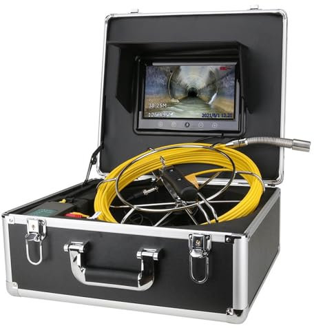Caméra de détection de canalisation d'eaux usées avec Compteur écran 10 Pouces IP68 HD 1000TVL système d'endoscope Industriel de canalisation d'eaux usées de d