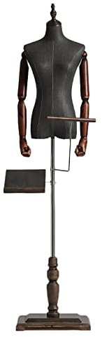 Schaufensterpuppe, weiblicher Halbkörper, Damen-Dummy, Kleiderpuppe/Ausstellungsmodell, Torso, einzigartige Kleidung in dunkler Farbe mit Hosenschuhen (mit Armen und Hosen)