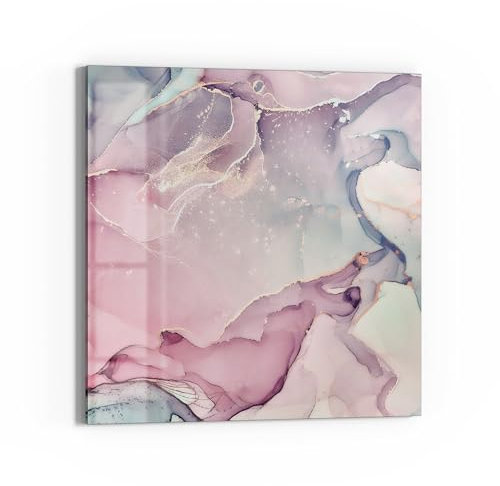 DEQORI Glas-Magnettafel | 50x50 cm cm groß | Motiv Elegante Farbströme | Memo-Board aus Glas | Magnetboard inkl. Magnete, Stift & Tuch für Küche & Büro | Tafel magnetisch & beschreibbar