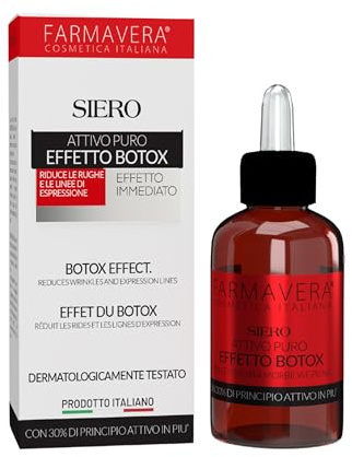 Farmavera Botox-Effekt Gesichtsserum mit Hyaluronsäure Schneckenschleim und Vitamin C feuchtigkeitsspendend glättend - 30 ml