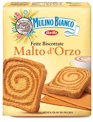 Mulino Bianco Fette Biscottate al Malto D'Orzo, Senza Olio di Palma - 315 g (Confezione da 6)