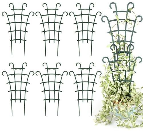 6 Pcs Wave Plant Trellis for Houseplant Climbing, Garden Growing Support Stake with Pot Decorative Cages, Reusable Vegetable Support