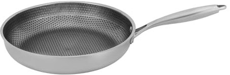 ZealEco Sartén wok de acero inoxidable, 32 cm, apta para inducción, antiadherente, resistente a los arañazos
