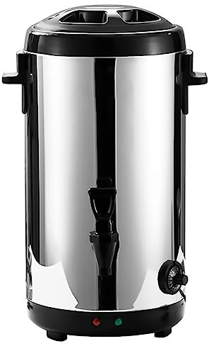 SZPLLZY 304 Edelstahl Catering Urne, 8L/12L/16L/18L Heißwasserkessel Spender Wärmedämmung Konservierung Getränk Kommerzieller Milchtee Spender Eimer für Café, Büro, Zuhause,8L