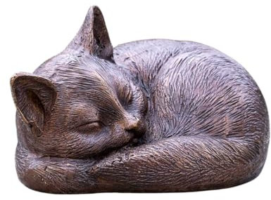 Generisch Bronze Katze | schlafend | eingerollt | 11x14x9cm | Tierfigur aus Bronze | handgefertigt