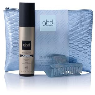 ghd - Trousse contenant un Spray thermoprotecteur ghd Bodyguard et une pince à cheveux bleue - Protection thermique et pince pour vos coiffages - Spray 120ml - Idéal tous types de cheveux