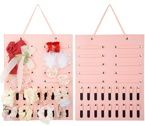 QIUSUIG Haarspangen Aufbewahrung,Haargummi Organizer,Haarschmuck Halter,Haarspangen Aufbewahrung Mädchen,Geeignet für Haarspangens,Haarbänder,Brillen,Halsketten,Armbänder Schmuck-Organisator(Rosa)