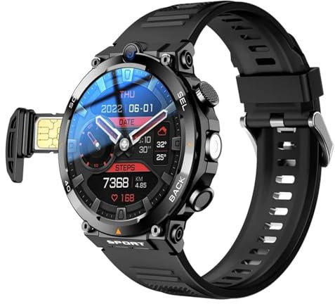 UKLULUAMZ Smart Watch Answer/make Calls, 4g Sim Card Smartwatch, 1.39 Round Screen/dual Camera/with Heart Rate/ultra Thin Body/nfc Positioning