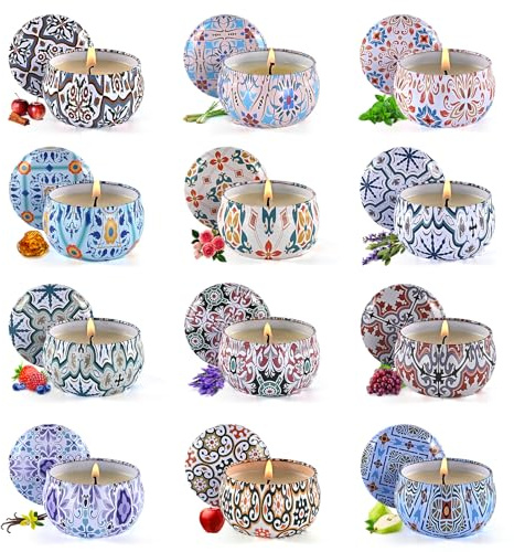 Obisesio Scented Candles Gift Set, Candles for Home Scented 12 Pack, 300 Hours Long Lasting Soy Wax Aromatherapy Candle Set, Friends Moving Away, Birthday, Retirement Gifts for Women with Gift Box