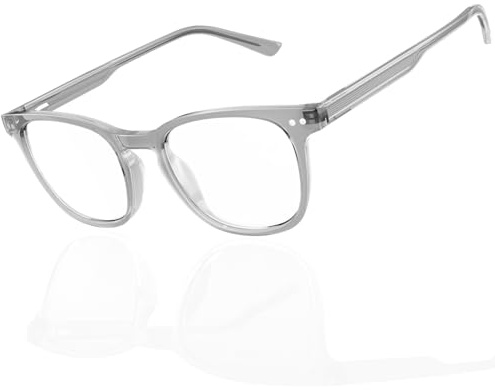 Epavouos Acetat Lesebrille blaues Licht Filter Männer quadratische Rahmen Leser klare Sicht komfortable und langlebige Computerbrille (Hellgrau, 1.5, x)