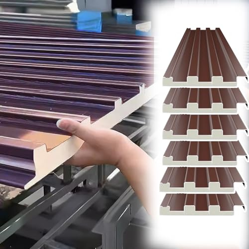 Elitix Corrugated Roofing Panel 6 8 10 Pack, Twin Wall Ceiling Cladding Panels for Outdoor Greenhouse Shed Roofing, Chicken Coop Roof Deck Cover(Brown,6 PCS_L 1M/39.3IN/3.3FT)