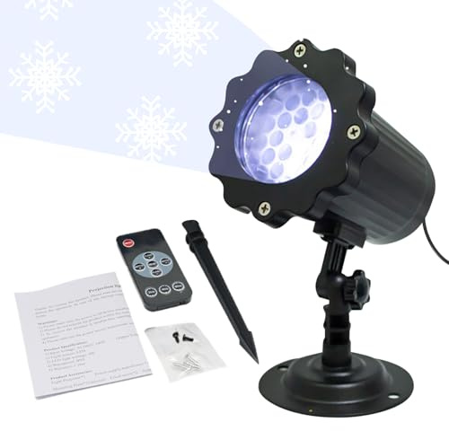 Luces Proyector de Nieve Navideña | Lámpara de Nieve con Rotación 360 Grados,Lámpara Decoración Exterior Interior Invierno Jardín Navidad
