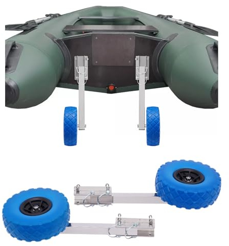 Mqwdxzfes Slipräder Schlauchboot Anhängerrad, 25cm Reifen mit 150kg Tragkraft, Universell Einfach Montierbar, Schlauchbooträder, Edelstahl Transporträder für Schlauchboote, Dingis, Kajaks, Strandwagen