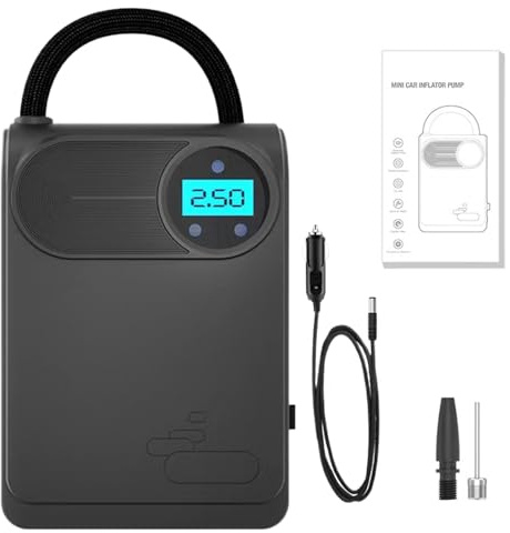 Luftpumpe für Autoreifen | Tragbares Auto-Inflationswerkzeug mit Kabel mit automatischer Abschaltung, intelligenter Luftpumpe für Autoreifen, für Fahrräder, Bälle und Fahrräder P