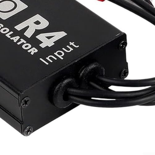 Auratrove Filtro antirumore per auto, 4 canali, isolatore ad anello di messa a terra per cancellazione del ronzio statico RCA, nero, 14 x 8 x 5 cm