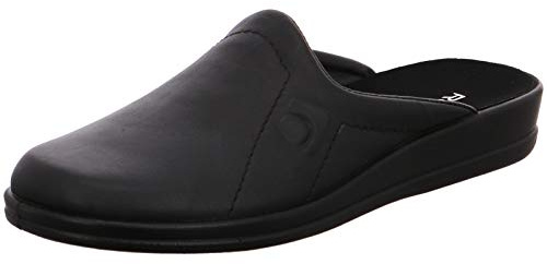 Rohde Herren Hausschuhe Pantoffeln Leder Lekeberg 1558-90, Größe:44 EU, Farbe:Schwarz