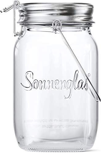 SONNENGLAS Classic 1000ml | Lámpara Solar original de Sudáfrica | Luz Solar premio Comercio Justo | Farolillos Decorativos interior-exterior carga USB | LED blanca cálida | Vidrio 100% Reciclable