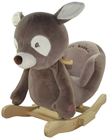 Sweety Toys 4867 Schaukeltier Schaukelpferd REH Daniel The Dark Brown Deer supersüss,sehr hochwertige Ausführung mit Funktion Lullaby Lied