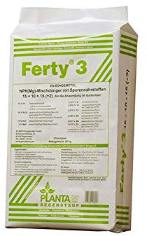 Ferty 3, NPK(Mg) 15-10-15+(2) + microelementi (25 kg), concime in polvere idrosolubile per piante e fiori