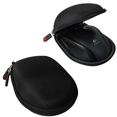 Hermitshell - Funda protectora/bolsa de transporte de goma EVA para viaje; carcasa/bolsa de tamaño compacto para ratón inalámbrico Logitech Wireless Marathon M705. negro negro