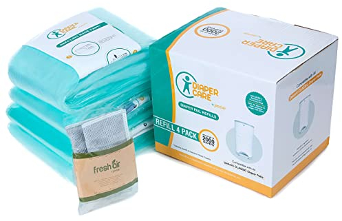 Refill Bags for Dekor Classic Diaper Pail - 4 Pack Odor-Control Liners